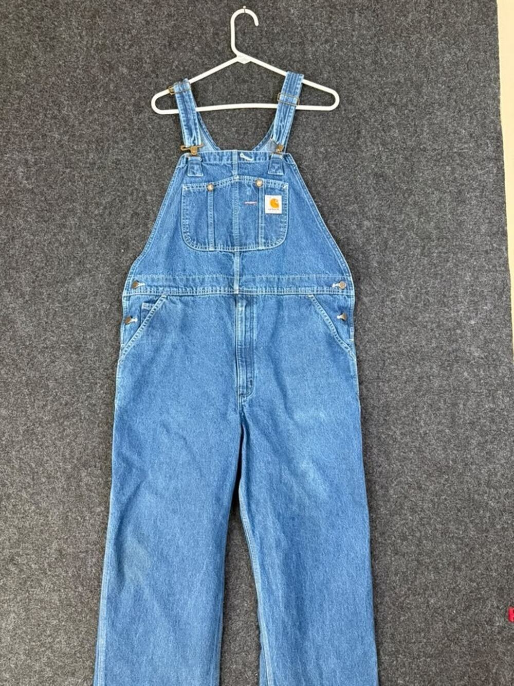 Carhartt R07-DST Washed Denim Bib Overalls 40x30